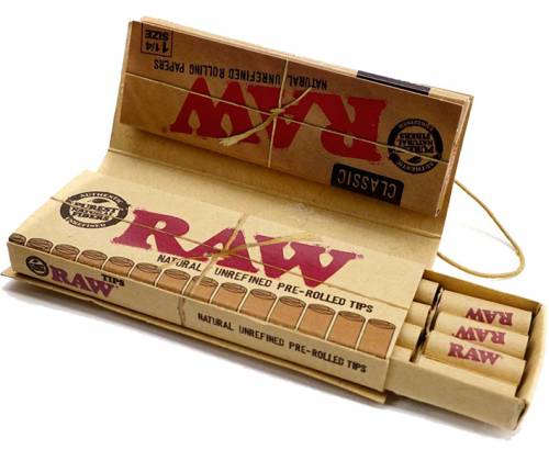 RAW Χαρτάκια Classic - Ακατέργαστο - 1¼ με Προτυλιγμένη Τζιβάνα - Τιμή: 1,10€
