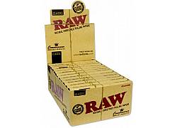 RAW Χαρτάκια Classic - Ακατέργαστο - King Size Slim με Προτυλιγμένη Τζιβάνα 24τεμ