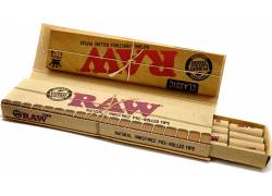 RAW Χαρτάκια Classic - Ακατέργαστο - King Size Slim με Προτυλιγμένη Τζιβάνα
