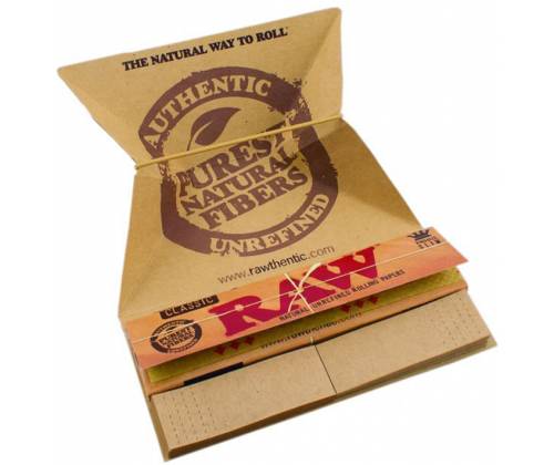 RAW Artesano Χαρτάκια Classic - Ακατέργαστο - King Size Slim με Τζιβάνες και Δισκάκι - Τιμή: 1,70€