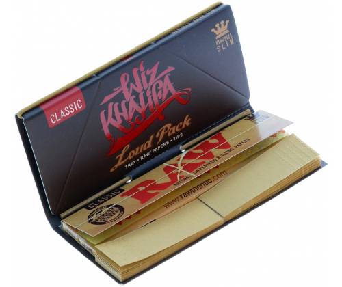 RAW Wiz Khalifa Loud Χαρτάκια - Ακατέργαστο - King Size Slim με Τζιβάνες και Δισκάκι - Τιμή: 1,80€