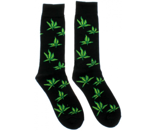Κάλτσες Μακριές Cannabis Leaf - Μαύρο - Τιμή: 5,70€