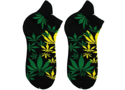 Κάλτσες Κοντές Cannabis Leaf - Μαύρο