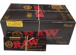 RAW Χαρτάκια Black Connoisseur - Ακατέργαστο - 1¼ & Tips 24τεμ