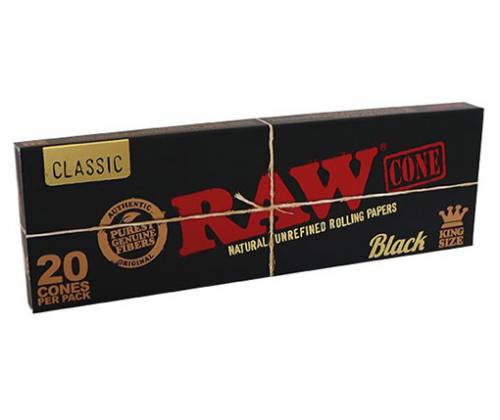 RAW Black Cone PreRolled Basic - Κώνος Προτυλιγμένος - 20τεμ. - King Size - Τιμή: 5,20€