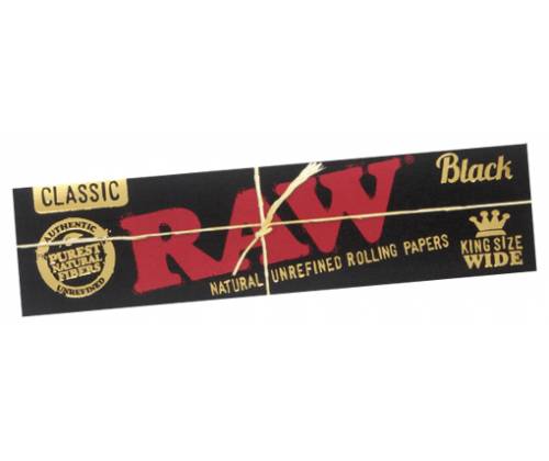 RAW Χαρτάκια Classic Black- Ακατέργαστο - King Size Wide 32φ. - Τιμή: 0,68€