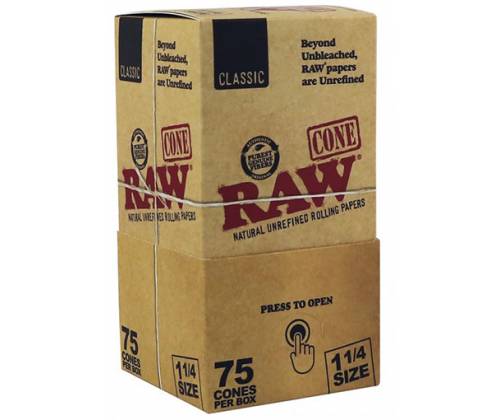 RAW Classic Cone PreRolled Basic - Κώνος Προτυλιγμένος - 75τεμ. - 1¼ - Τιμή: 10,90€