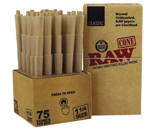 RAW Classic Cone PreRolled Basic - Κώνος Προτυλιγμένος - 75τεμ. - 1¼ - Τιμή: 10,90€