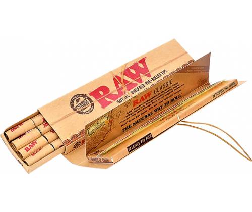 RAW Χαρτάκια Classic - Ακατέργαστο - 1¼ με Προτυλιγμένη Τζιβάνα - Τιμή: 1,10€