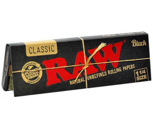 RAW Χαρτάκια Black - Ακατέργαστο - 1¼ 24τεμ. - Τιμή: 11,40€