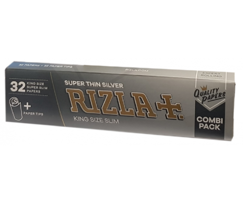 RIZLA Χαρτάκια - Silver Combi - King Size Slim Ασημί με Τζιβάνες - Τιμή: 0,85€
