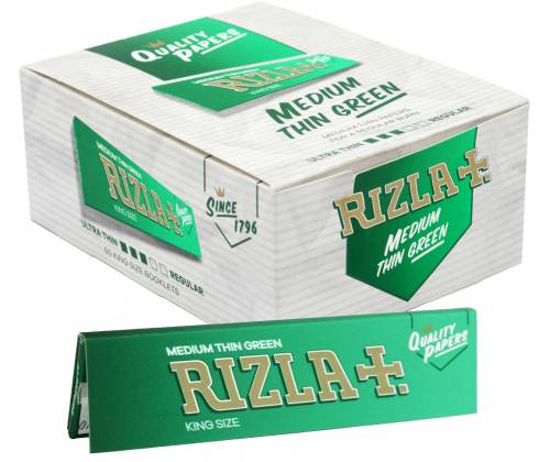 RIZLA Χαρτάκια - Πράσινο- King Size - 50τεμ. - Τιμή: 25,00€