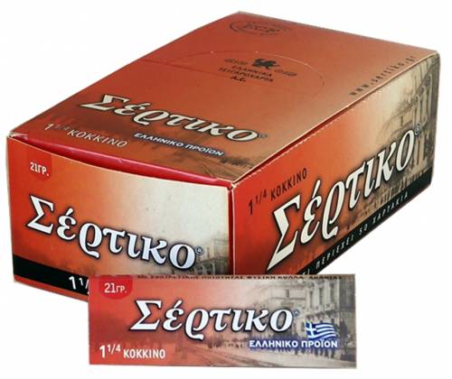 Σέρτικο - Ελληνικά Χαρτάκια - Κόκκινο - 1¼ 50τεμ. - Τιμή: 14,70€