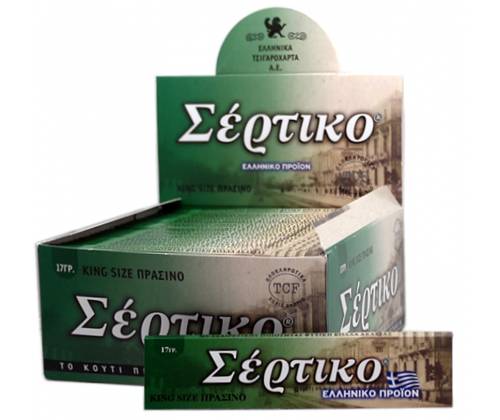 Σέρτικο - Ελληνικά Χαρτάκια - Πράσινο - King Size 50τεμ. - Τιμή: 15,38€