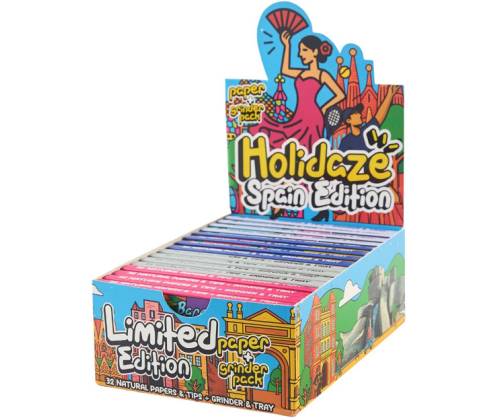 Slim Jim Χαρτάκια King Size Slim & Tips με Δισκάκι και Grinder - Holidaze «Barcelona» Edition - Τιμή: 5,90€