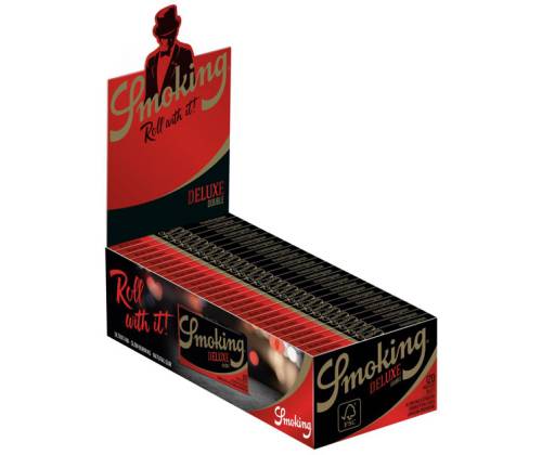 Smoking Χαρτάκια - Deluxe - Μαύρο Double 120φ. - Τιμή: 0,58€
