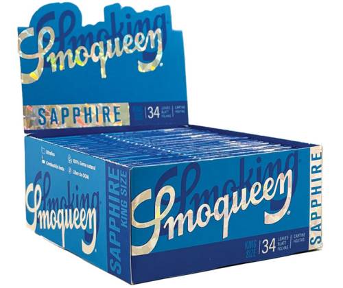 Smoking Χαρτάκια Smoqueen Sapphire Μπλε - King Size Slim - Τιμή: 0,75€
