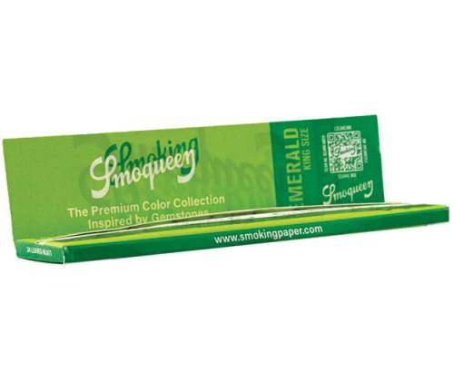 Smoking Χαρτάκια Smoqueen Emerald Πράσινο - King Size Slim - Τιμή: 0,75€