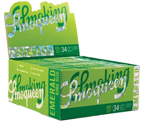 Smoking Χαρτάκια Smoqueen Emerald Πράσινο - King Size Slim - Τιμή: 0,75€