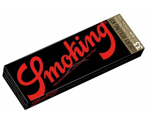 Smoking Χαρτάκια Deluxe Luxury Rolling Kit - Μαύρο King Size 33φ & Κωνικές Τζιβάνες - Τιμή: 2,80€