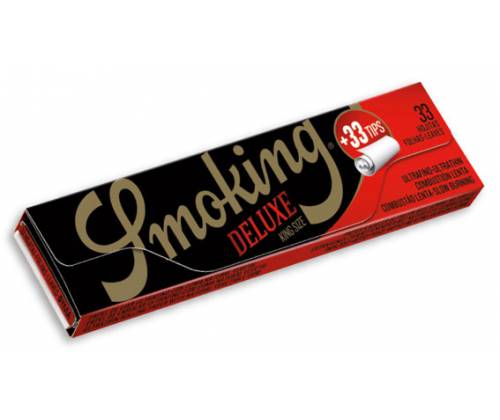 Smoking Rolling Papers - Deluxe - Black - King Size With Tips -  Price: 1,19€