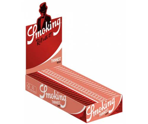 Smoking Χαρτάκια - Thinnest Red - 1¼ 50φ. - Τιμή: 0,67€