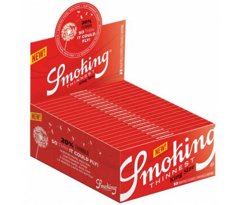 Smoking Χαρτάκια Thinnest Red - King Size 33φ. - Τιμή: 0,65€