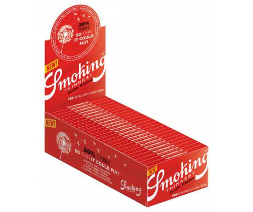Smoking Χαρτάκια - Thinnest Red Regular Double 120φ. - Τιμή: 0,75€