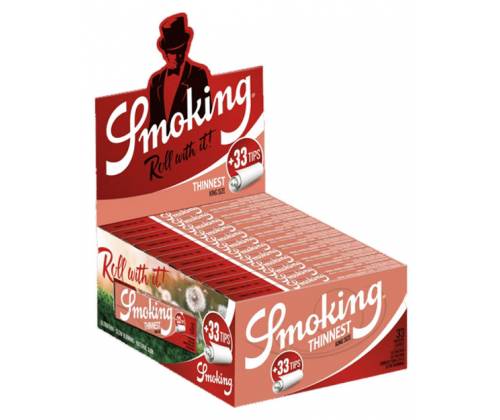 Smoking Χαρτάκια Thinnest Red - King Size με Τζιβάνες 24τεμ. - Τιμή: 26,40€