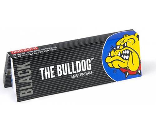 The Bulldog Χαρτάκια - Μαύρο 50φ. - 1¼ + Tips - Τιμή: 1,30€
