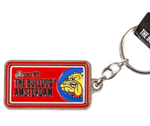 The Bulldog Amsterdam Metal Keychain Licence Plate - Red - Price: €5.30
