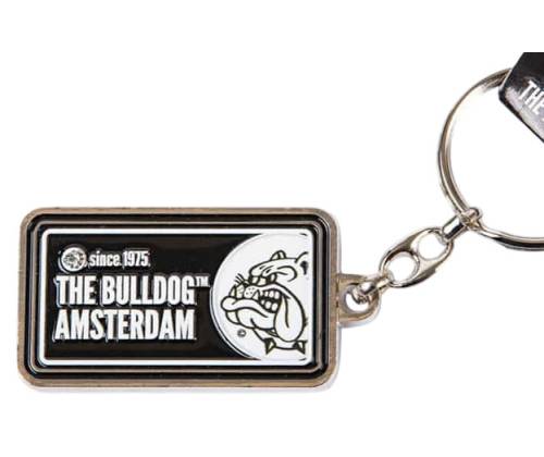 The Bulldog Amsterdam Metal Keychain License Plate - Black White - Price: 5,30€