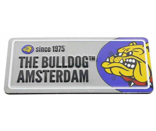 The Bulldog Amsterdam Decorative Magnet - Licenceplate Silver (8x4cm) -  Price: 2,70€