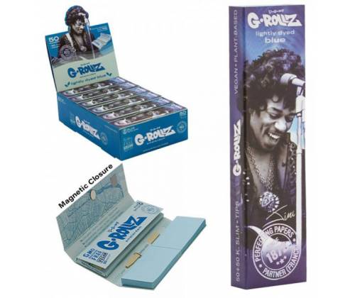 G-Rollz Χαρτάκια Blue (Blue Spark) - King Size Slim 50φ. με Τζιβάνα - Τιμή: 1,80€