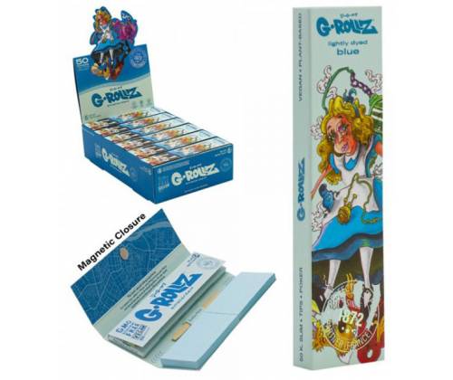 G-Rollz Χαρτάκια Blue (Alice) - King Size Slim 50φ. με Τζιβάνα - Τιμή: 1,80€