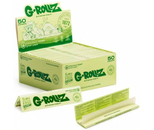 G-Rollz Χαρτάκια Organic Green - King Size Slim 50φ. - Τιμή: 1,20€