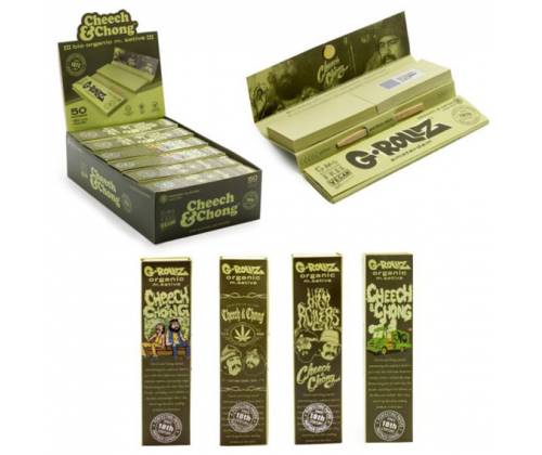 G-Rollz Χαρτάκια Organic Green (Cheech & Chong) - King Size Slim 50φ. με Τζιβάνα - Τιμή: 1,80€