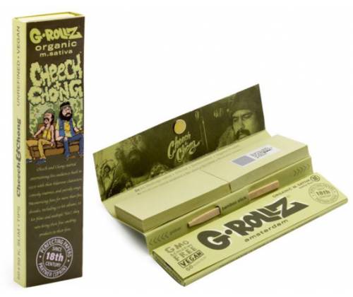 G-Rollz Χαρτάκια Organic Green (Cheech & Chong) - King Size Slim 50φ. με Τζιβάνα - Τιμή: 1,80€