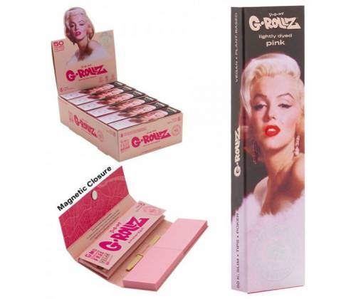 G-Rollz Χαρτάκια Pink (Faboulous Face) - King Size Slim 50φ. με Τζιβάνα - Τιμή: 1,80€