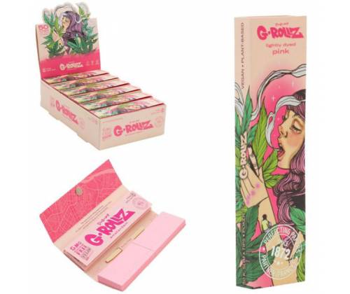 G-Rollz Χαρτάκια Pink (Mushroom Lady) - King Size Slim 50φ. με Τζιβάνα - Τιμή: 1,80€