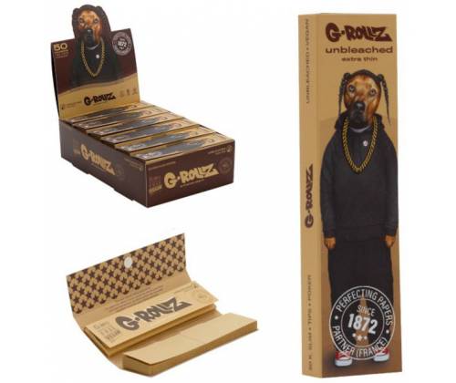G-Rollz Χαρτάκια Ακατέργαστο (Pets Rock Rap) - King Size Slim 50φ. με Τζιβάνα - Τιμή: 1,80€