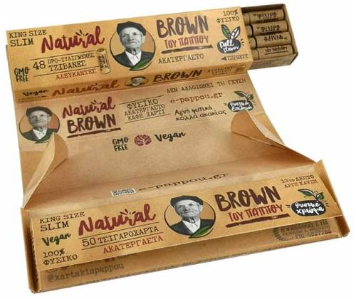 Του Παππού Χαρτάκια Natural Brown KS 50φ. με Προτυλιγμένες Τζιβάνες - 47794 - Τιμή: 2,25€