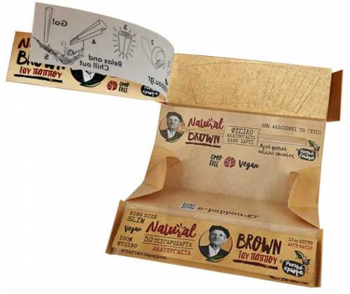 Του Παππού Χαρτάκια Natural Brown KS 50φ. με Κωνικές Τζιβάνες - 47797 - Τιμή: 1,45€