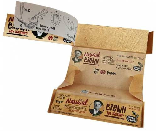 Του Παππού Χαρτάκια Natural Brown KS 50φ. με Κωνικές Τζιβάνες - 47797 - Τιμή: 1,45€