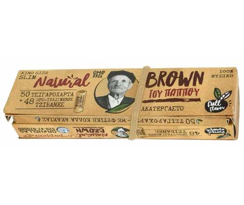 Του Παππού Χαρτάκια Natural Brown KS 50φ. με Κωνικές Τζιβάνες - 47797 - Τιμή: 1,45€